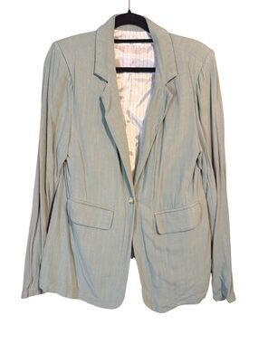 Amalli Talli Tall Blazer | Sea Foam Green | Medium | Single Button Work Chic